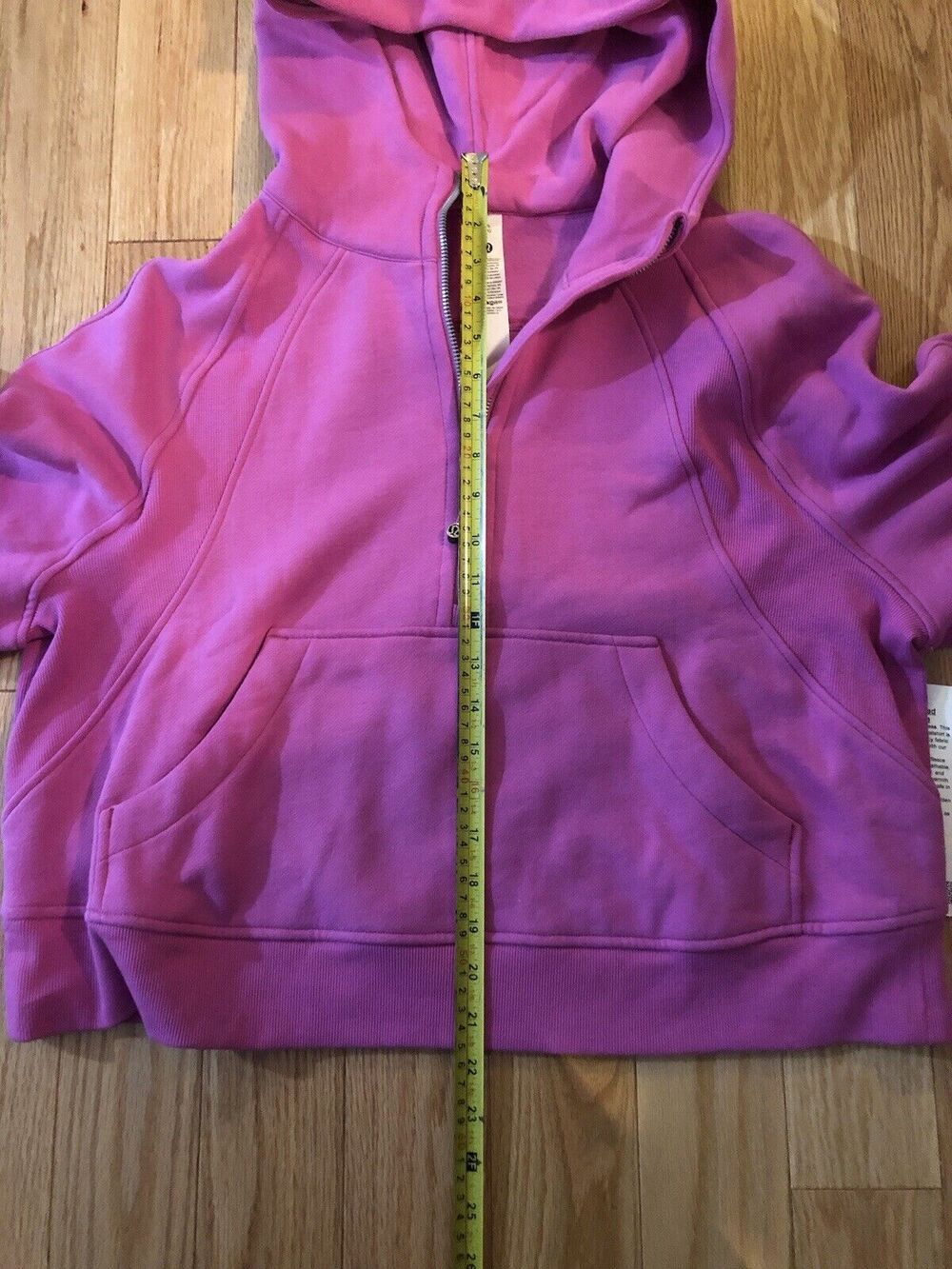 Lululemon Scuba Oversized 1/2 Zip Hoodie Pink Medium Thumbholes NWT - Picture 8 of 10